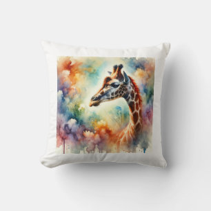 Rothschilds giraffe 150624AREF105 - Watercolor Throw Pillow
