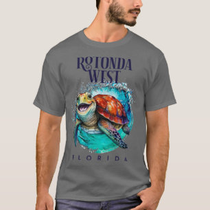 Rotonda West Florida Watercolor Happy Sea Turtle T-Shirt