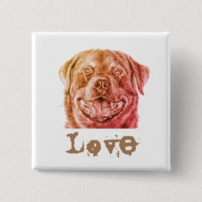 Rott Love 2 Inch Square Button (Front)