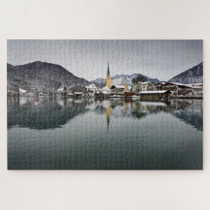 Rottach-Egern at the Tegernsee, Bavaria in winter Jigsaw Puzzle