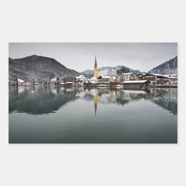 Rottach-Egern at the Tegernsee, Bavaria in winter Sticker (Front)