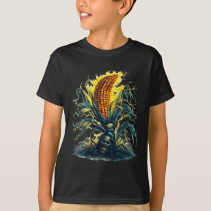 Rotten Corn Maize Ghost Ghoul Harvest Halloween Fu T-Shirt