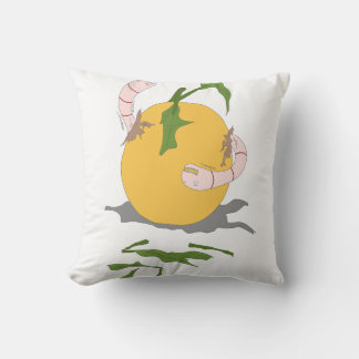Rotten fruit with worms  throw pillow