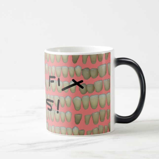 Rotten Teeth Dentist Dentistry Orthodontics Magic Mug (Right)