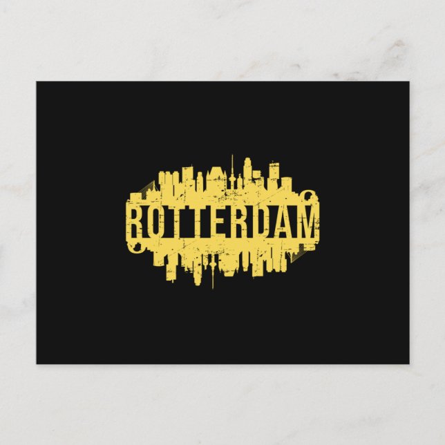 Rotterdam City Cityscape Skyline Trip Funny Gift Postcard (Front)