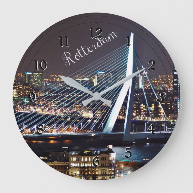 Rotterdam cityscape Acrylic Wall Clock (Front)