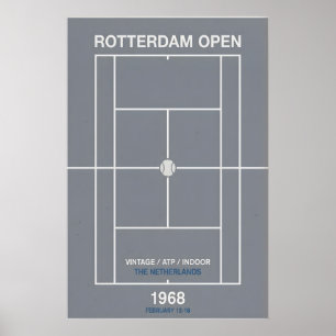 Rotterdam Open Wall Art Vintage Tennis Graphic