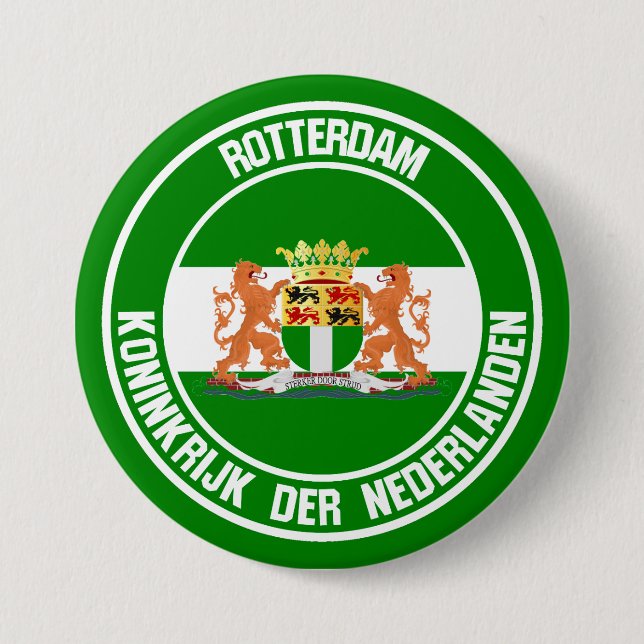 Rotterdam Round Emblem 3 Inch Round Button (Front)