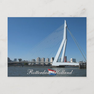 Rotterdam Skyline and Bridge Holland Postcard
