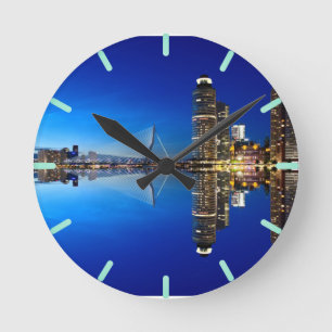 Rotterdam Skyline Cityscape Round Clock