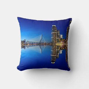 Rotterdam Skyline Cityscape Throw Pillow