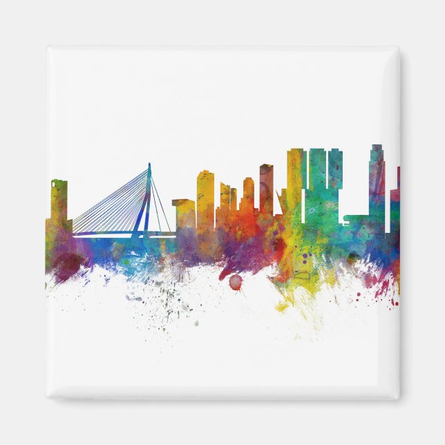 Rotterdam The Netherlands Skyline Magnet (Front)