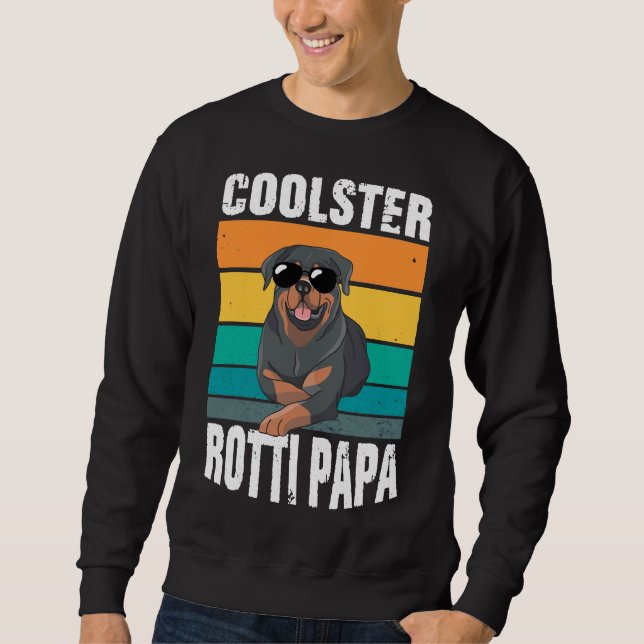 Rotti Dad Four Legged Dog  Vintage Rottweiler Sweatshirt (Front)