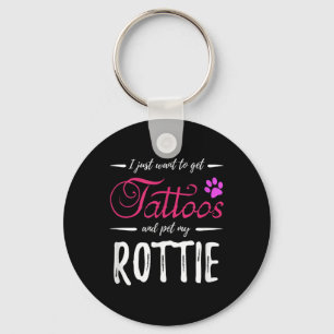 Rottie Dog Lover Tattoo Funny Rottweiler Dog Mom G Keychain