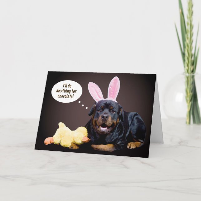 Rottie Easter Wish Holiday Card (Front)