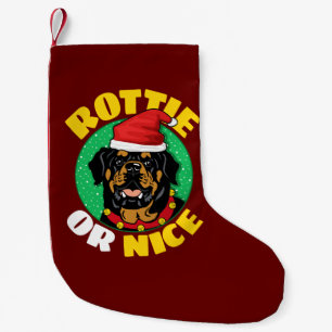 Rottie or Nice Rottweiler Christmas Small Christmas Stocking