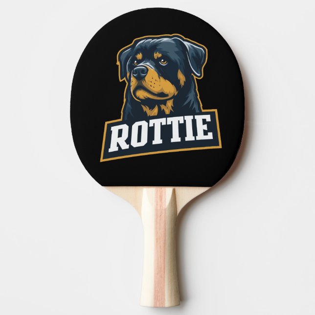 Rottie - Strong Rottweiler portrait Ping Pong Paddle (Front)