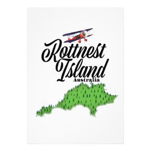 Rottnest Island Australia map Photo Print