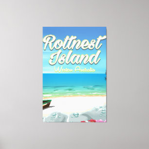 Rottnest Island Australia ocean travel poster Canvas Print