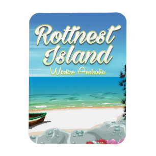 Rottnest Island Australia ocean travel poster Magnet