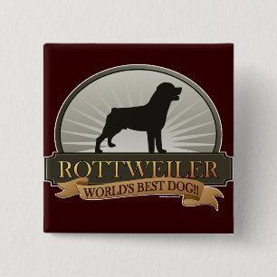Rottweiler 2 Inch Square Button
