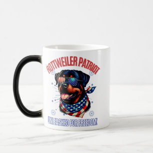 Rottweiler 4th of July American Flag Glasses Magic Mug