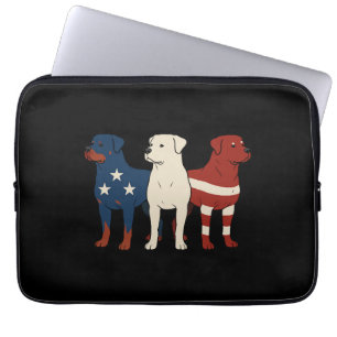 Rottweiler 4th of July Dog Lover Men USA Flag Laptop Sleeve