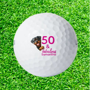 Rottweiler 50th Birthday   Golf Balls