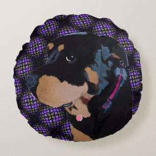Rottweiler, An Animal Friend Forever Round Pillow