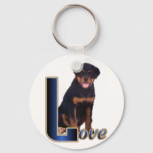 Rottweiler Art Gifts Keychain (Front)