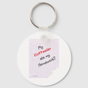 Rottweiler ate my Homework Keychain