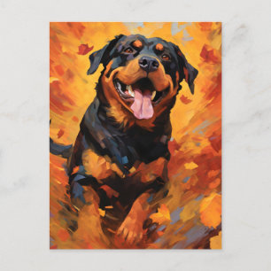 Rottweiler Autumn Thanksgiving Postcard