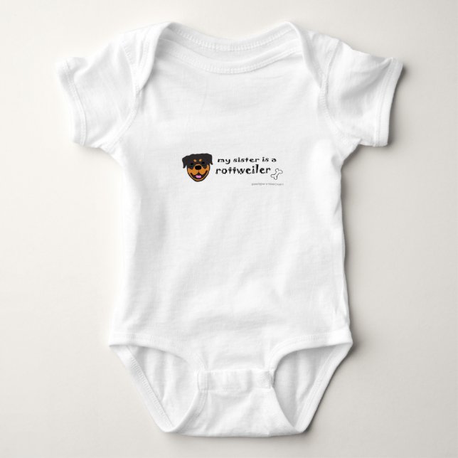 rottweiler baby bodysuit (Front)