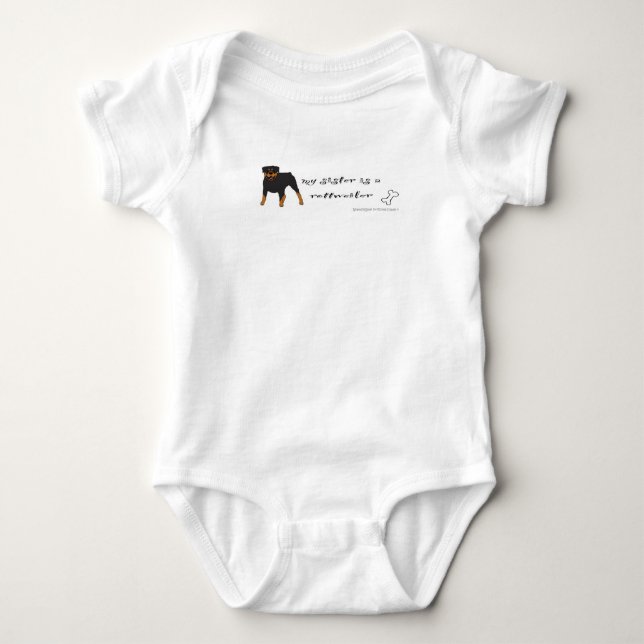 rottweiler baby bodysuit (Front)