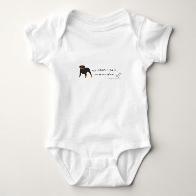 rottweiler baby bodysuit (Front)