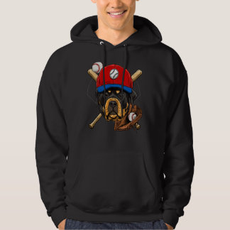 Rottweiler Baseball Dog Lovers Baseball Player Hoodie