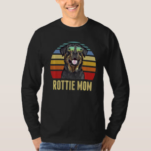 Rottweiler Best Rottie Dog Mom Ever Retro Sunset B T-Shirt