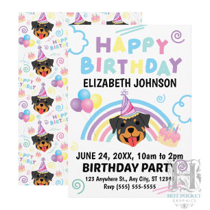 Rottweiler Birthday Invitation