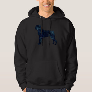 Rottweiler Black Watercolor Silhouette Hoodie
