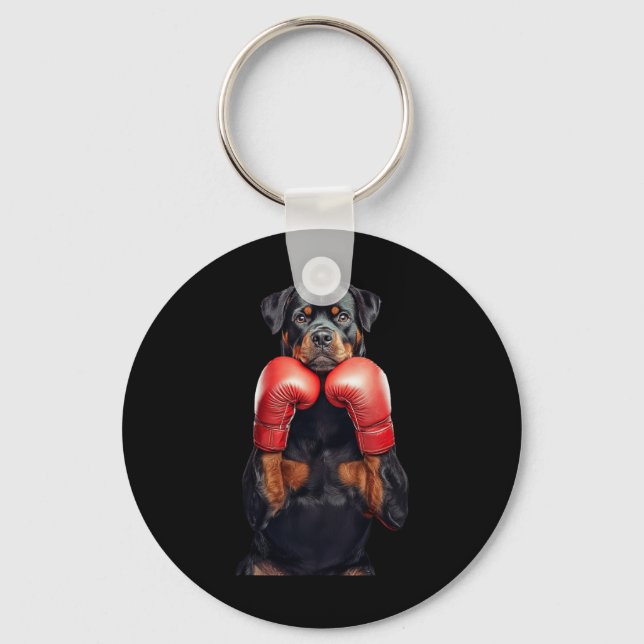 Rottweiler Boxing  Keychain (Front)