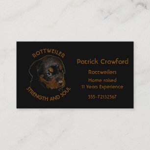 Rottweiler Breeder And Training Business Card