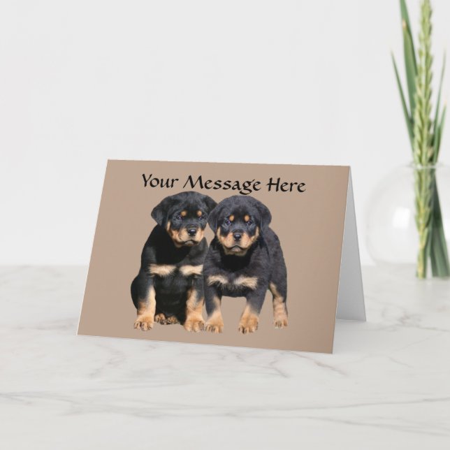 Rottweiler Buddies Greeting Card (Front)
