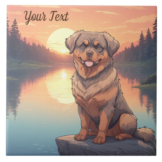Rottweiler by Lake Tile (Front)