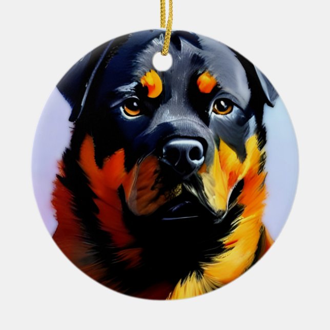 Rottweiler Ceramic Ornament (Front)