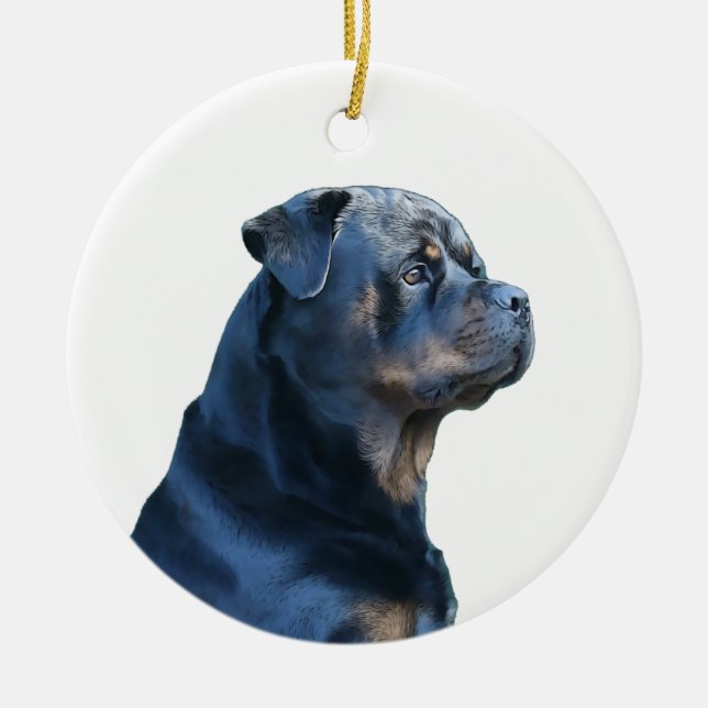 Rottweiler  ceramic ornament (Front)
