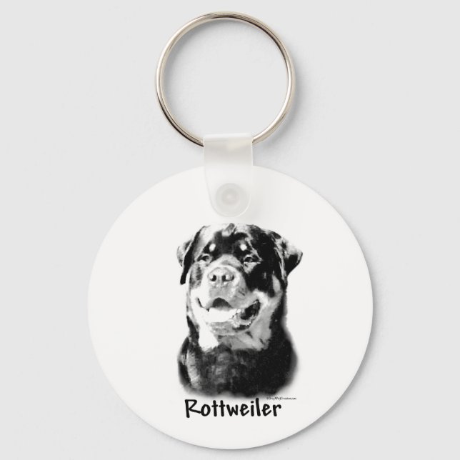 Rottweiler Charcoal Keychain (Front)