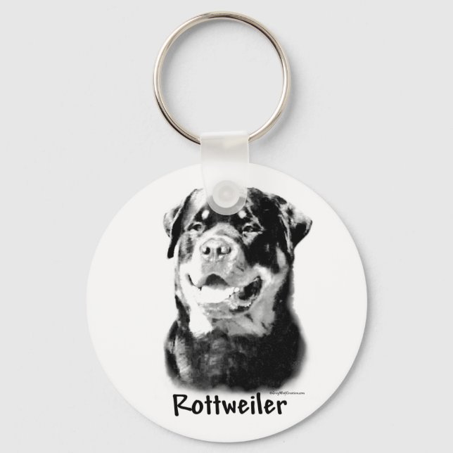 Rottweiler Charcoal Keychain (Front)
