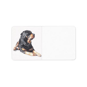 Rottweiler Chien Art Retourner l'adresse Étiquette