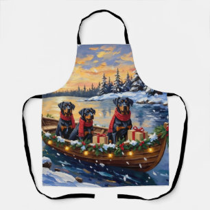 Rottweiler Christmas Boat Holiday Apron