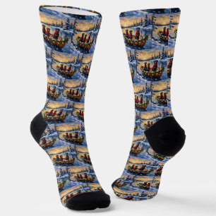 Rottweiler Christmas Boat Holiday Socks